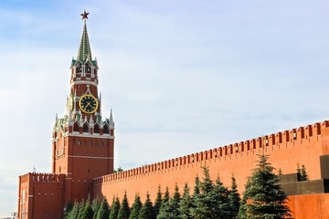 Obraz premium Moscow Kremlin, Red Square, Spasskaya Tower
