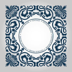 Vintage luxury emblem. Decorative floral pattern. Gold graceful frame. Heraldic symbols. Monogram initials and exclusive calligraphic design elements. Vector