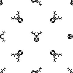 Christmas deer pattern seamless black