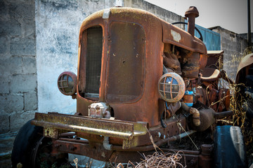 an abandoned old tractor