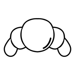 Croissant icon, outline line style