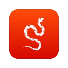 Venomous snake icon digital red