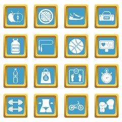 Healthy life icons azure