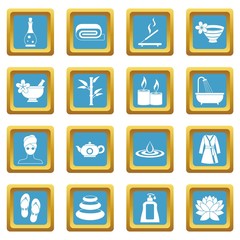 Spa treatments icons azure