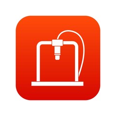 3D printer frame icon digital red