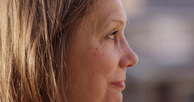 Older women - side profile close up