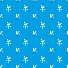 Weather vane with cock pattern seamless blue