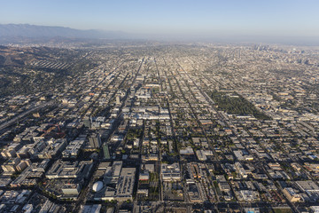 Aerial view of the Hollywood area of Los Angeles, California.