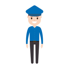 cartoon police man icon over white background vector illustration
