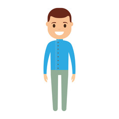 cartoon man standing icon over white background vector illustration