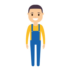cartoon man standing icon over white background vector illustration
