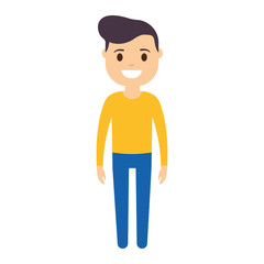 cartoon man standing icon over white background vector illustration