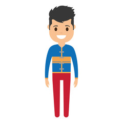cartoon man standing icon over white background vector illustration