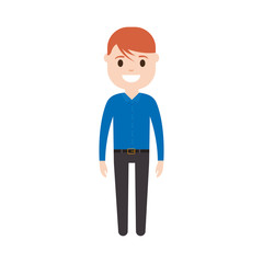 cartoon man standing icon over white background vector illustration