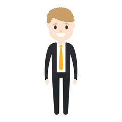cartoon businessman icon over white background colorful design vector illustration