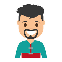 cartoon man smiling icon over white background colorful design vector illustration