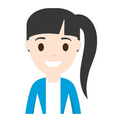 cartoon businesswoman icon over white background colorful design vector illustration