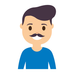 cartoon man smiling icon over white background colorful design vector illustration