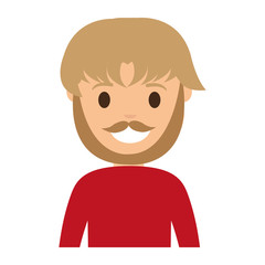 cartoon man smiling icon over white background colorful design vector illustration