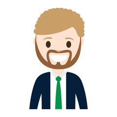 cartoon businessman icon over white background colorful design vector illustration