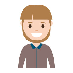 cartoon man smiling icon over white background colorful design vector illustration