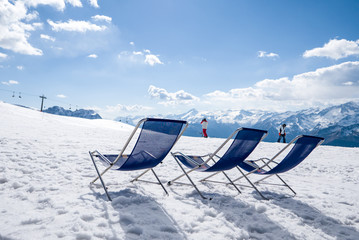 Comfy relax lounge at ski resort