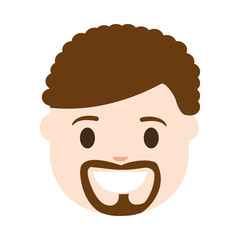 cartoon man with beard icon over white background colorful design  vector illustration