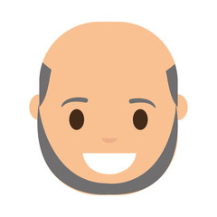 cartoon man with beard icon over white background colorful design  vector illustration