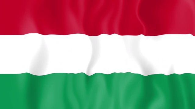 Animated flag of Hungary in slow motion