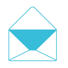 blue color silhouette of opened envelope