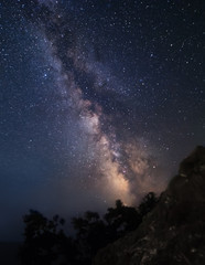 Fototapeta na wymiar Clearly Milky Way galaxy at dark night