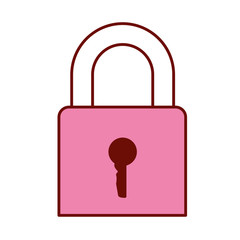 pink and scarlet red sections silhouette of padlock icon