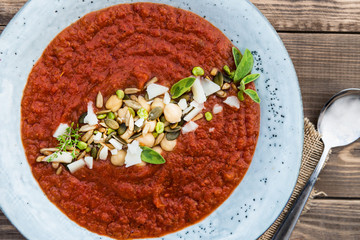 Vegetarian Detox Tomato, Broccoli and Chickpeas Soup