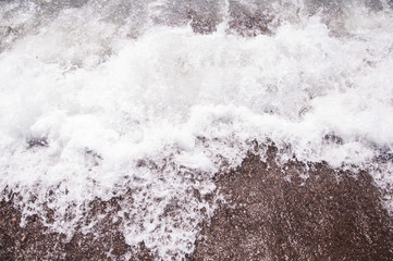 sea wave and pebble beach