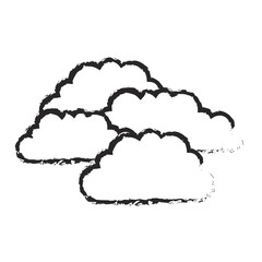 monochrome blurred silhouette with set of clouds