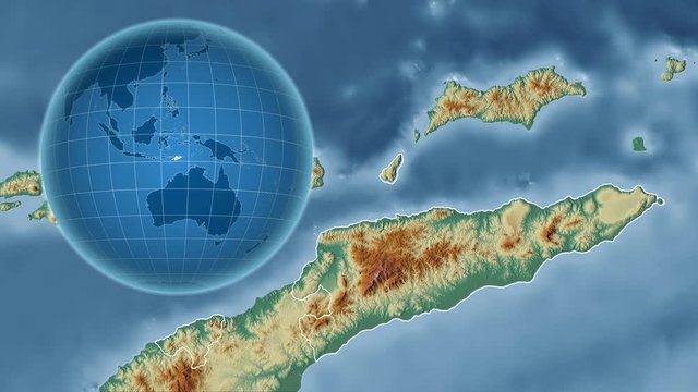 East Timor and Globe. Relief