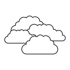 monochrome silhouette with set of clouds