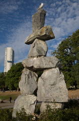 Vancouver Canada landmark symbol native nations vertical background 