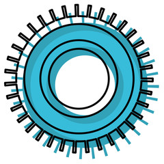 watercolor silhouette of pinion with teeths thin