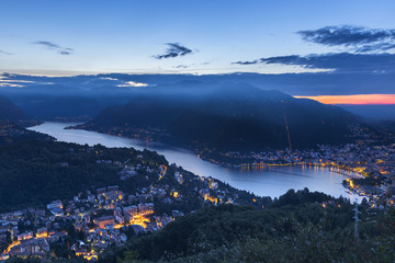 Dawn on Como, lake Como, Lombardy, Italy, Europe