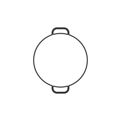 Pan cooking, vector line design icon