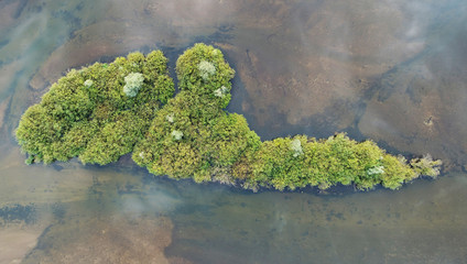 Aerial landscape - lonely island