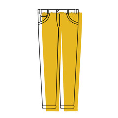 yellow watercolor silhouette of male pants