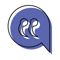 watercolor silhouette of speech bubble with quote sign