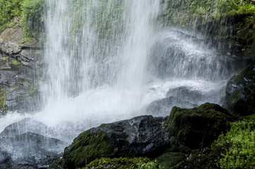 Close up base of Dry Falls in North Carolina.