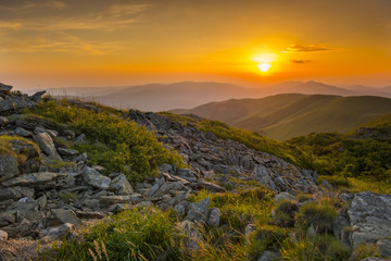 Fototapeta premium Zachód słońca w górach