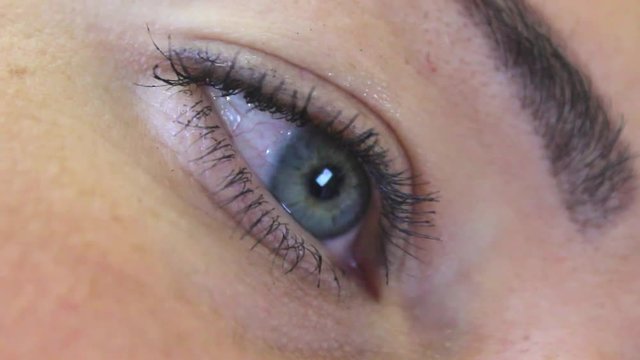 eye closeup female beautiful woman beauty makeup blue iris look