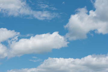 Bright Blue Sky and White Clouds