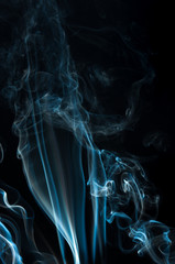 blue smoke on black background