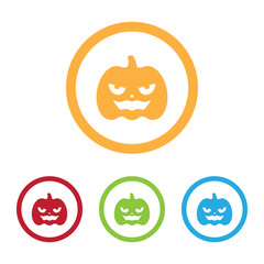Colorful Pumpkin Icons With Rings